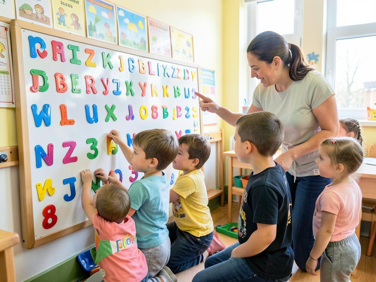 Demo photo: letters and numbers on a board